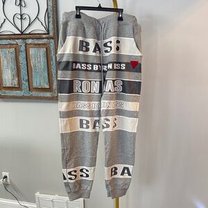 Ron Bass RARE vintage Gray Joggers with Logo Design EUC 3XL
